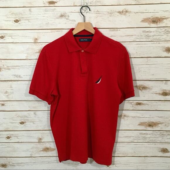 Nautica Knit Short Sleeve Polo Shirt - Red - Medium - Picture 5 of 9